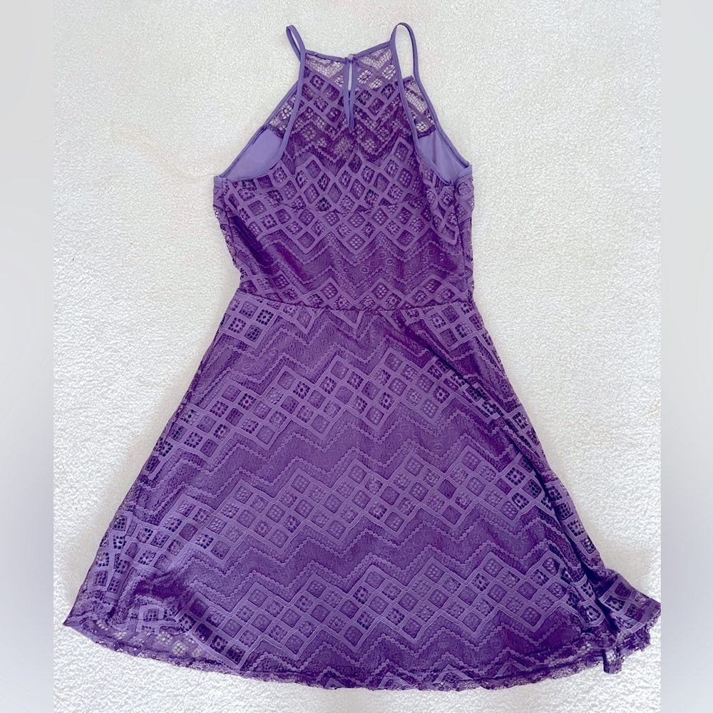 High neck purple lace dress from Francesca’s